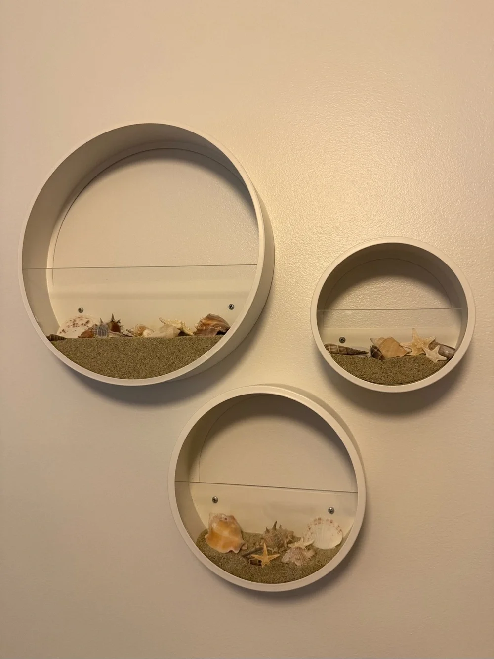 Coastal Circle Wall Shelves decor - White multi use